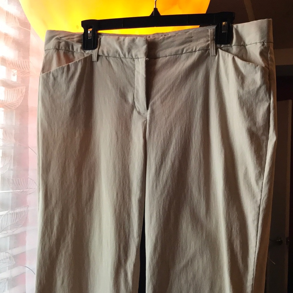 Express wide leg cream dress pants